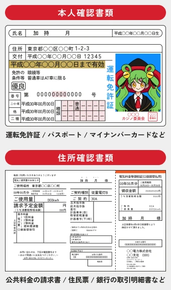 ライブカジノハウス|本人確認書類・住所確認書類参考